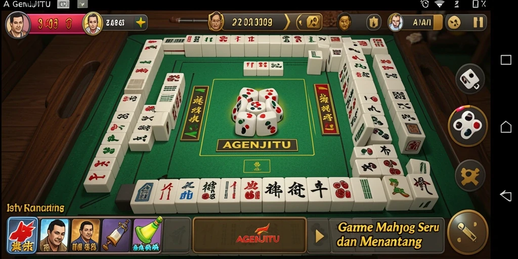 Tampilan gameplay seru dan strategi di AGENJITU Mahjong.