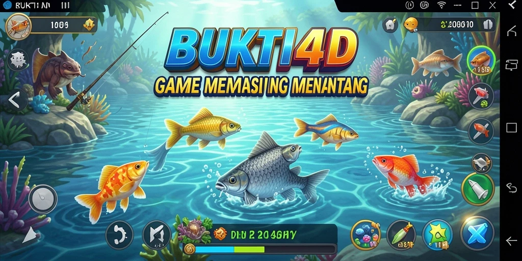 Tampilan gameplay BUKTI4D yang menakjubkan saat memancing.