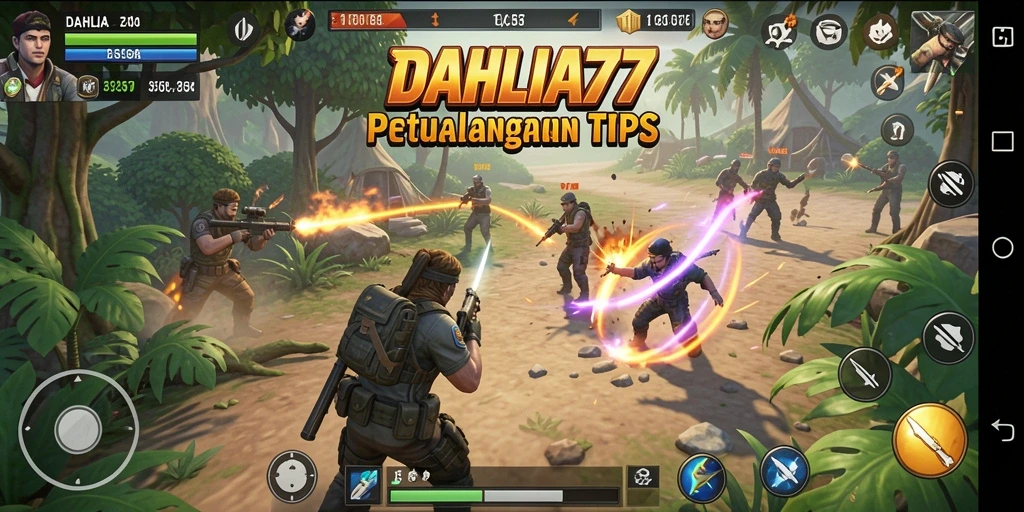 Screenshot gameplay DAHLIA77 yang menampilkan aksi pertempuran seru.