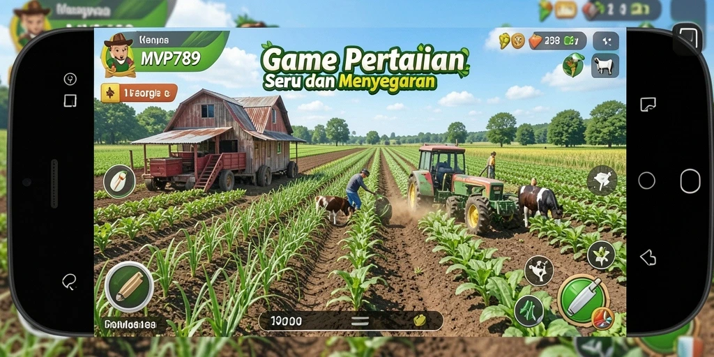 Screenshot gameplay MVP789 menampilkan aktivitas bertani yang seru.