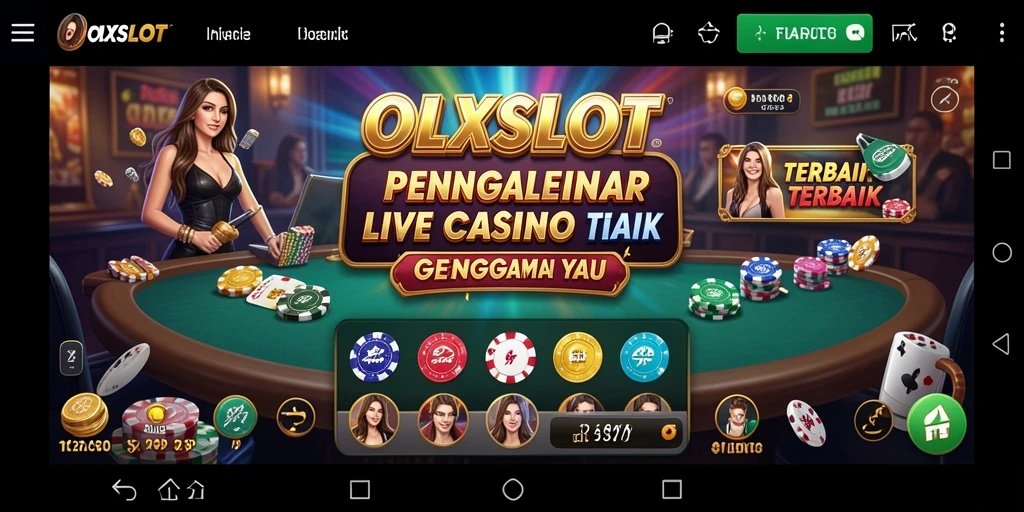 Screenshot gameplay Live Casino OLXSLOT yang menampilkan dealer profesional.