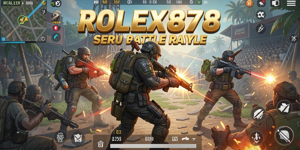Tampilan menegangkan dari pertempuran di arena Battle Royale.