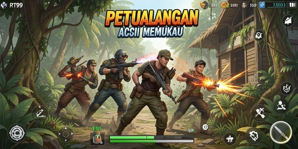 Tampilan gameplay aksi seru di RT99 dengan grafis menakjubkan.
