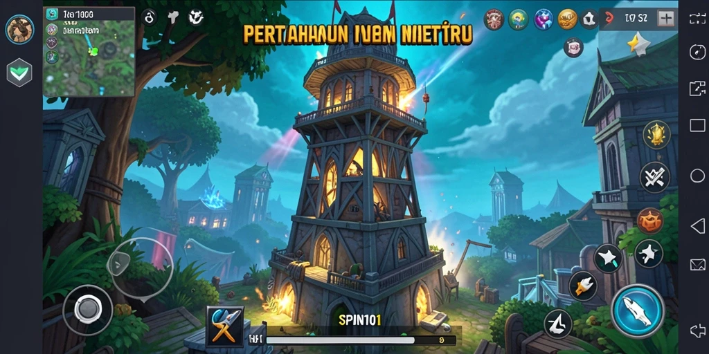 Tampilan gameplay Tower Defense yang intens dan strategis.