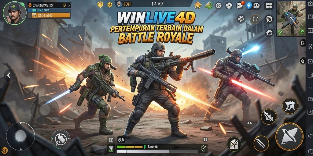 Tangkapan layar gameplay seru dalam WINLIVE4D Battle Royale.